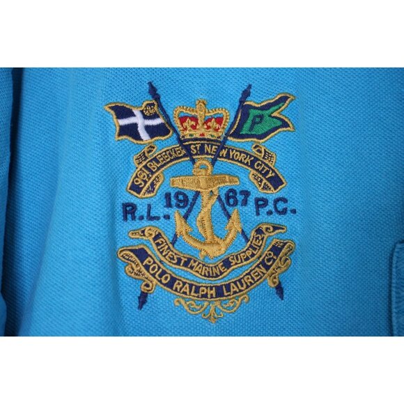 Polo Ralph Lauren Mens 2XL Embroidered Big Pony Crest Spell Out Polo Shirt M1068 - Picture 5 of 8